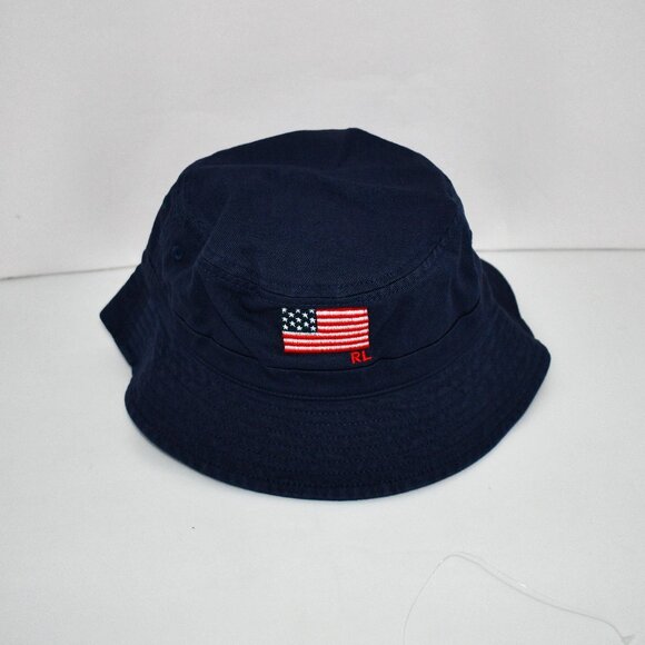 Polo Ralph Lauren Little Boys Americana Twill Bucket Hat in Navy Size: 2/4 #3229 - Picture 1 of 4